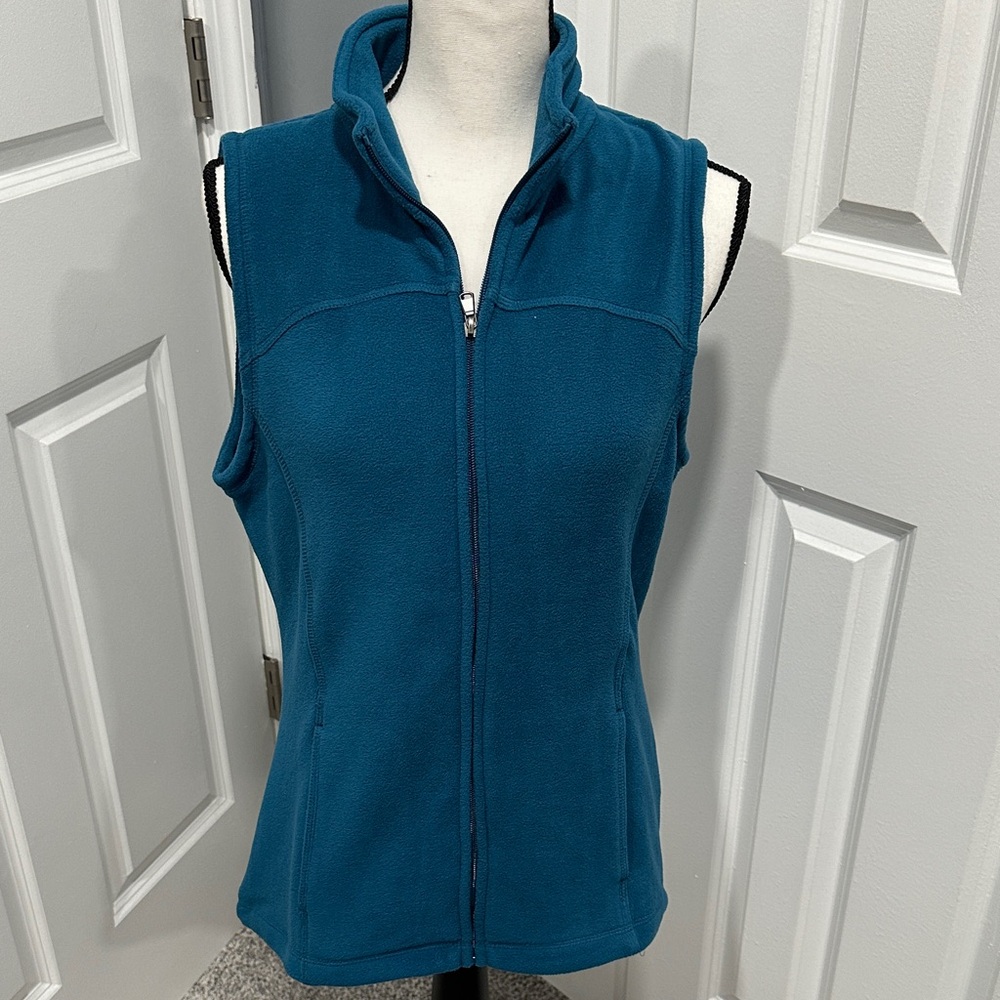 Teal Zip-Up Fleece Vest